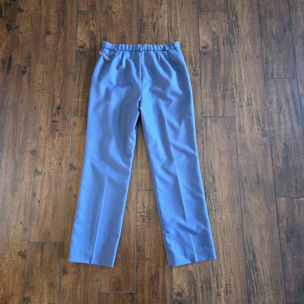 Pendleton Blue Virgin Wool Fully Lined Straight Leg Pleated Pants USA Made Sz 12 - Picture 3 of 9